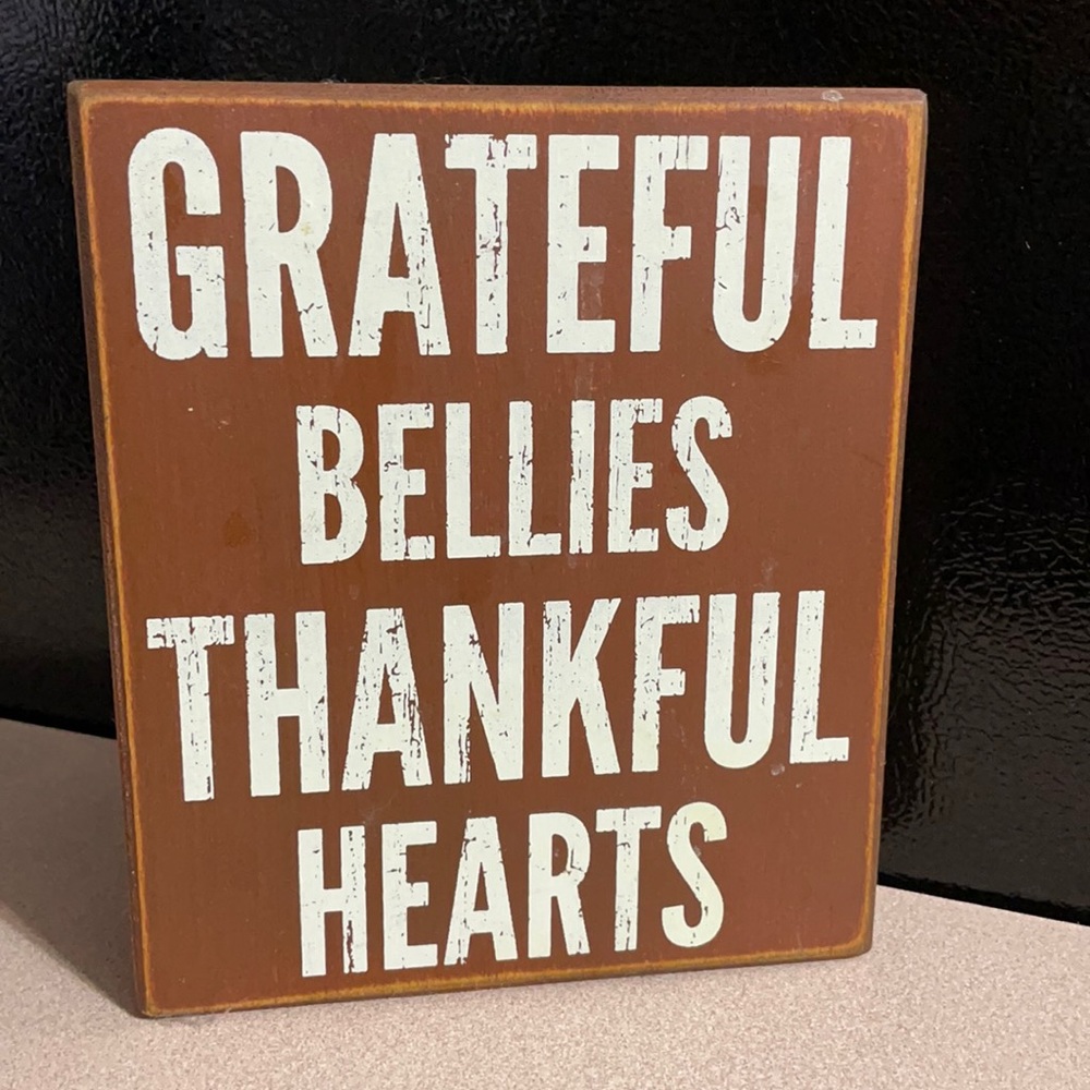 Designs by Kathy wood block sign grateful thankful